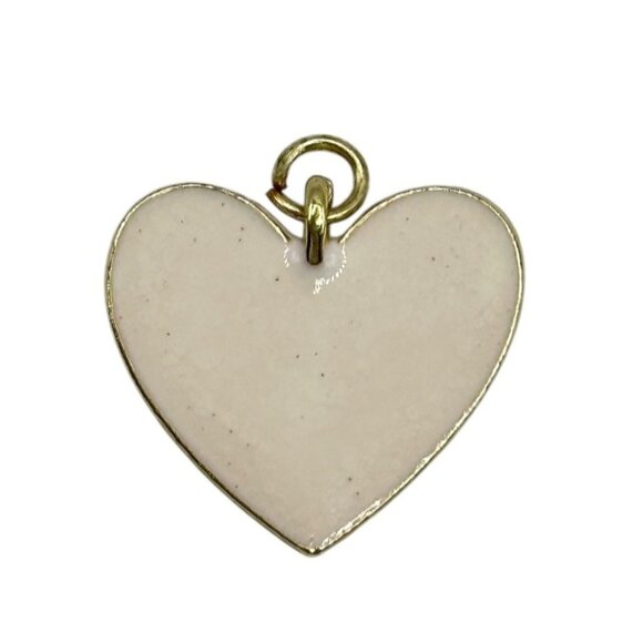 Heart Shaped Gold & White Metal Pendant Charm For Jewelry Making Or Accessories - Picture 4 of 5